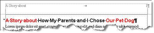 Illustrates that a StyleRef field will pick up only the first text