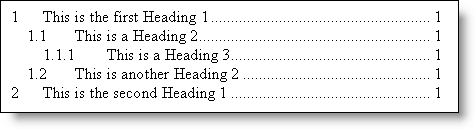 Outline-numbered headings in the TOC